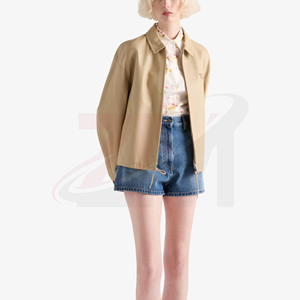 Shorts de Mezclilla de Cintura Alta para Mujer, Estilo Casual de Verano, Color Azul Sólido, Corte Recto, Ajuste Regular, con Bolsillos - Product Image 3