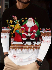 Unisex Merry <b>Christmas</b> Raglan Sleeve Long Sleeve Color Block Front Logo Eco-Friendly Breathable <b>T</b>-<b>Shirt</b> - Product Image 6