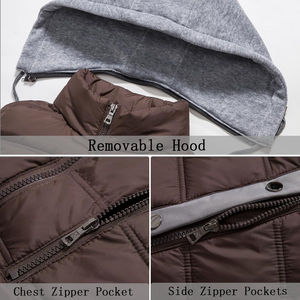 Chaleco Acolchado Reversible para Hombre, Delgado, Casual, de Invierno, con Capucha, Sin Mangas, Transpirable, de Secado Rápido, Antiarrugas, con Cierre Frontal - Product Image 5