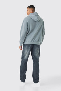 Custom Heavyweight 400-600GSM French Terry Zipper Hoodie Oversized Winter Hoodie Drop Shoulder for Men Solid Pattern Custom Logo - Product Image 2