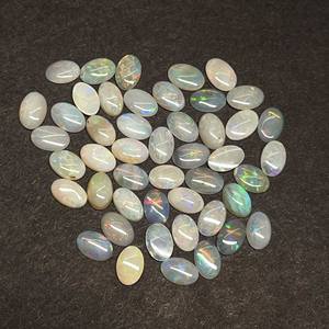 Opale blanche naturelle d'Australie, cabochon ovale, pierre précieuse en vrac, 4*6 MM, 10 CT, certifiée IGI pour la fabrication de bijoux - Product Image 4