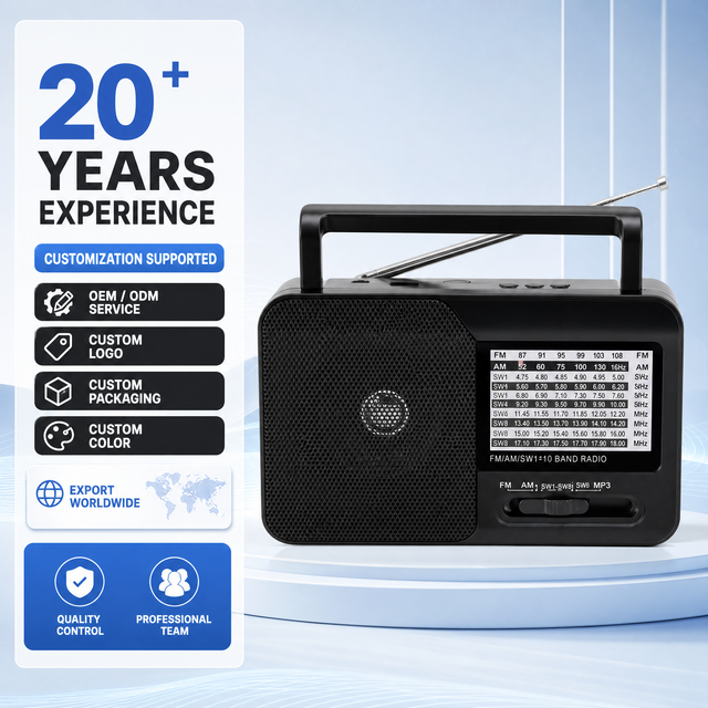 RAISENG R-305BT R-306BT Portable FM AM SW 3 Band Radio Rechargeable Radio USB TF Music Player Type-C Charging Radio