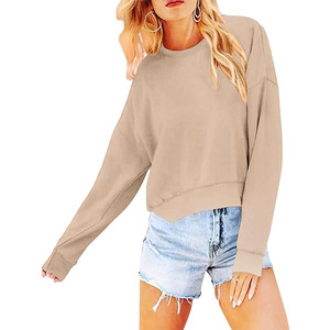 Sudadera con capucha de otoño para mujer, 100% algodón, cuello redondo, antipilling, transpirable, con bordado sólido, hombros caídos, corte holgado y estilo streetwear. - Product Image 6