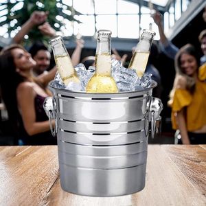 Bulk Stainless Steel Beer Ice Bucket Party Ice <b>Container</b> Double Wall Insulated <b>Wine</b> Champagne Cooler Bar Accessories with Handle - Product Image 4