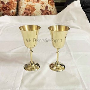 Polished Gold Brass Goblet Elegant Metal Wine Chalice for Weddings Luxury Handcrafted Brass Stemware & <b>Table</b> Decor - Product Image 4