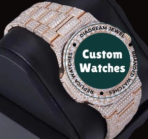 Reloj de Lujo con Diamantes de Moissanita y Esfera Cuadrada para Hombre, Estilo Hip Hop, Disponible para la Venta - Product Image 1