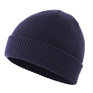 Unisex Solid Color <b>Knitted</b> <b>Beanie</b> Hat 100% Acrylic Winter Warm Casual for Adults 58-60CM Head Circumference Outdoor 2027 - Product Image 1