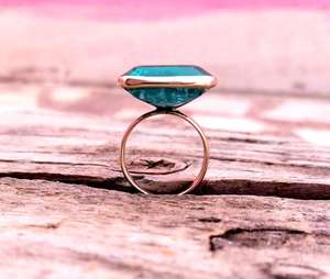 Anillo de Turmalina Azul Paraíba, Anillo de Plata de Ley con Neón Exótico, Joyería Hecha a Mano de Lujo, Elegante Regalo para Mujer - Product Image 3