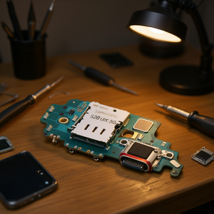 Scheda porta di ricarica con lettore SIM per Samsung Galaxy S21 Ultra 5G G998B - Pezzo di ricambio - Product Image 3