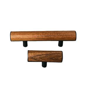 ลูกบิดประตูไม้ขัดเงาทำมือระดับพรีเมียม พร้อมสัมผัสหนัง กันน้ำ สำหรับตกแต่งบ้านสไตล์โมเดิร์นรัสติก - Product Image 1