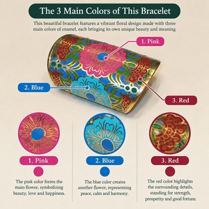 กำไลข้อมือเงินทิเบต ลายดอกไม้ วินเทจ โลหะผสม เครื่องประดับสำหรับทุกเพศ สีเงินโบราณ ประดับมีนาคารี ลายดอกไม้ ทองเหลือง - Product Image 3