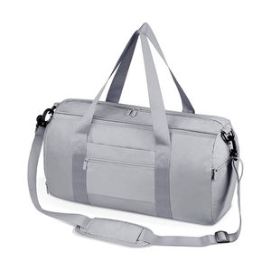 New Article Unisex Gym Duffel <b>Bag</b> 20-<b>30L</b> Polyester Zipper Closure Adjustable Strap Soft Handle Durable Casual Solid Black Design - Product Image 4