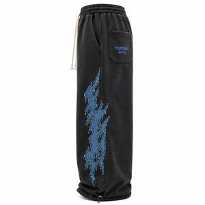 Pantalon de survêtement décontracté pour homme, noir, taille mi-haute, avec cordon élastique, séchage rapide et respirant, style hiver - Product Image 3