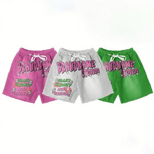 Brandname Studios Printed Cotton <b>Shorts</b> Men Casual Drawstring Waist <b>Short</b> Length Breathable Pink Green <b>White</b> - Product Image 2