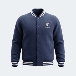 Chaqueta Varsity Unisex de Primera Calidad, Personalizable, Ecológica, Resistente al Viento, con Diseño de Logotipo Personalizado, Nueva Llegada, Botones Cubiertos - Product Image 1