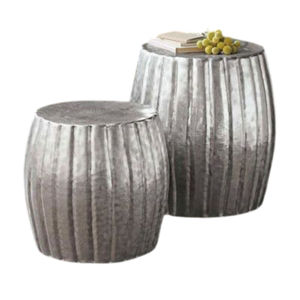 Table d'appoint moderne en aluminium moulé, finition nickel noir, forme tambour, pour intérieur et extérieur, à prix compétitif - Product Image 6