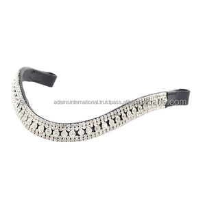 Banda de cuero para cejas de caballo premium de la mejor calidad con toque decorativo de cristal ostentoso exclusivo para productos de caballo - Product Image 2