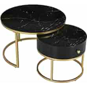 Table gigogne pour la maison et l'hôtel, en métal de qualité supérieure, avec texture fantaisie unique, finition personnalisée disponible, à un prix impressionnant. - Product Image 2