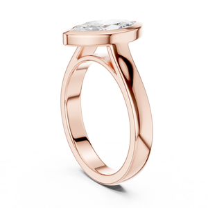 2CT 18K Rose Gold Marquise Cut Lab Grown Diamond Bezel Modern Engagement Ring Custom Fine Jewelry Wedding Ring IGI Certified - Product Image 4