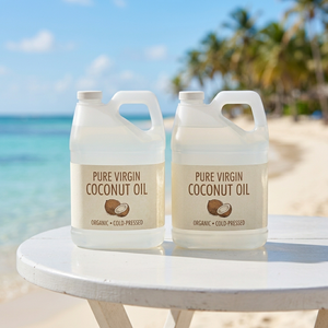 Huile de noix de coco vierge pure de qualité supérieure, pressée à froid, de qualité alimentaire, biologique, naturelle, pour l'hydratation des soins de la peau, des soins capillaires, la cuisine et le massage - Product Image 3