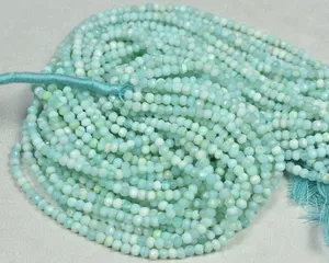 ลูกปัดโอปอลสีน้ำเงินธรรมชาติทรงรอนเดลเหลี่ยมเพชรพลอย ขนาด 4 มม. เกรด AAA ลูกปัดพลอยโอปอลสีน้ำเงิน ความยาว 13 นิ้ว ร้อยเป็นเส้น สำหรับทำเครื่องประดับ จำหน่ายจำนวนมาก - Product Image 2