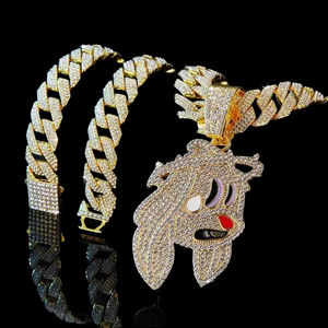 Pendentif Visage Mignon en Strass et Cristal, Argent 925 Plaqué Rhodium, Breloque Thème Dessin Animé, Usage Quotidien, Unisexe, Prix Export - Product Image 4