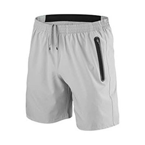 Shorts de sport décontractés d'été pour hommes avec logo personnalisé, en coton, taille élastique, unis, avec poche - Product Image 2