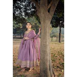 Vestido de noche de trabajo de secuencia de bordado pesado completo con Pent y Dupatta para ropa de fiesta - Product Image 1