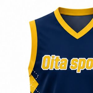 Customized Navy Blue Gold Volleyball Sleeveless <b>Shirt</b> Athletic Team Sports Top Performance Uniform Practice Training Match Wear - Product Image 3