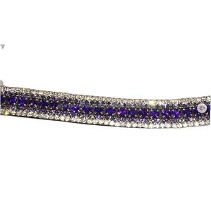 Bandeau décoratif en cuir de cheval, 2 pièces, qualité supérieure, avec cristal scintillant - Product Image 1