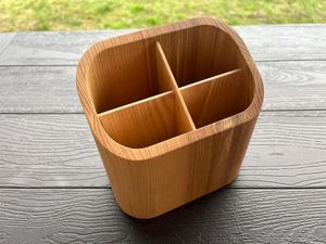 Ash Wood Kitchen Utensil Organizer: Cutlery Holder for Dining <b>Table</b> - Product Image 2