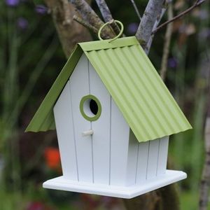 Casa para pájaros de metal para jardín o balcón, caja de anidación para aves, refugio para pájaros al aire libre, jaula decorativa para pájaros - Product Image 1