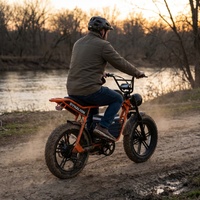 Vélo électrique durable avec pneus larges anti-crevaison, vélo électrique de style rétro pour les trajets de pêche en rivière