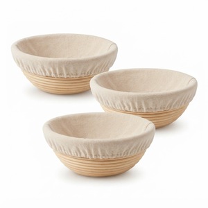 Panier à pain en rotin de qualité supérieure, fait main, en osier naturel, pour la levée du pain, durable, pour la cuisson du pain au levain, avec doublure - Product Image 1