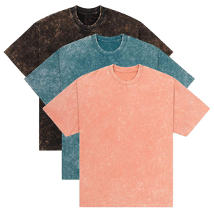 Camiseta Oversize Personalizada con Lavado Ácido, Algodón Pesado, Estilo Urbano Vintage, Hombros Caídos, Corte Holgado, Camisetas Lisas - Product Image 1