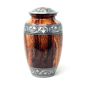 Urna para Cenizas de Metal, Estilo Clásico, Imitación de Madera y Acero, Decoración de Color, Estilo Americano, Blanca, Capacidad de 200 Pulgadas Cúbicas - Product Image 1