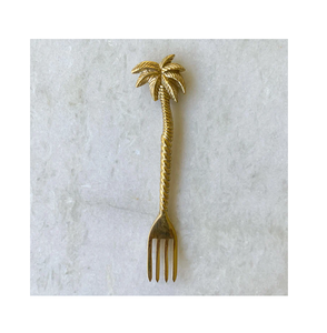 Fournisseur en gros de fourchettes en laiton au prix le plus bas, fourchettes en laiton design luxueux, fourchettes en laiton motif palmier, manche court - Product Image 6