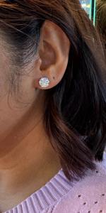 Pendientes de Diamantes Cultivados en Laboratorio, Corte Redondo, Color F, 4 Quilates, Elegantes Pendientes de Diamantes Solitarios, Joyería Fina de Lujo para Uso Diario para Mujer - Product Image 4