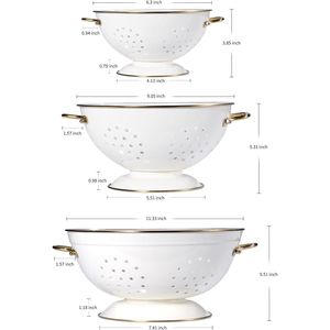 Set di 3 Scolapasta in Metallo con Manici, Cestelli Perfetti per Spaghetti, Pasta, Frutti e Altri Alimenti - Product Image 2