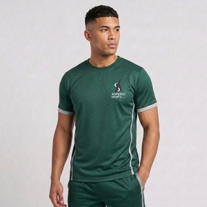 Camiseta Deportiva de Manga Corta para Hombre, 100% Algodón, Logotipo Personalizado, Secado Rápido, Transpirable, Diseño Sólido, Superventas - Product Image 1