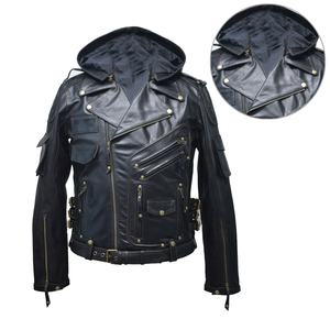 Casual Jacket Windproof Winter Men Pu <b>Leather</b> Jacket Fashion Motorcycle-Protective <b>Black</b> Jackets With Hoodie - Product Image 6