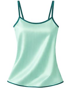 Mint Green Teal Satin Women Pajama Set Silk Sleepwear <b>Spaghetti</b> <b>Strap</b> Cami And Shorts Soft Luxury Nightwear Summer Lounge Set - Product Image 2