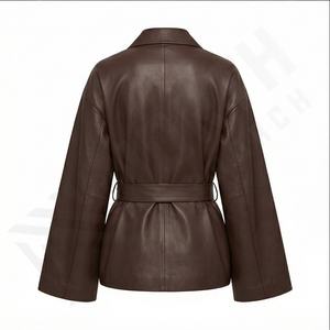 Professionnel fabrique femme mode veste en cuir nouveauté personnalisé véritable cuir de vachette vestes pour femmes dames - Product Image 3