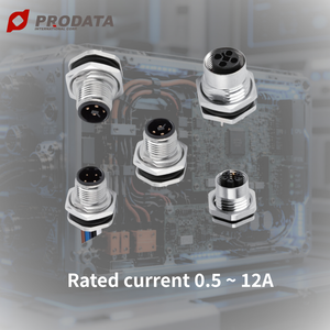 ขั้วต่อ PRODATA IP67 กันน้ำ M12 4 ขา แบบ T-Code ตัวผู้ ชุบทองเหลือง สำหรับงานยานยนต์ แบบ PCB Dip-Solder - Product Image 5