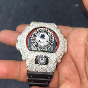 นาฬิกาเพชรโมอิสซาไนต์คุณภาพพรีเมียม ระบบควอตซ์ ETA Caliber ตัวเรือนสแตนเลสสตีล ดีไซน์ฝังเพชรเต็มเรือน ราคาส่งออก - Product Image 1
