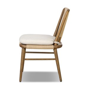 Warm Minimalist Teak Wood <b>Dining</b> <b>Chair</b> Armless Woven Cord Leisure <b>Chair</b> for Cozy <b>Dining</b> Room - Product Image 4