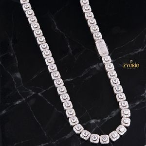 Luxury Cushion Cut Diamond Tennis <b>Necklace</b> for Women Iced Out Sterling Silver <b>Statement</b> Jewelry American European Hip Hop Bridal - Product Image 1