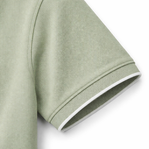 Polo uni vert sauge avec passepoil blanc, broderie de logo personnalisée, fournisseur d'usine en gros, polo homme à vendre - Product Image 5