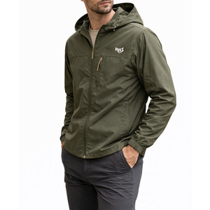Chaqueta Cortavientos Ligera con Capucha para Hombre, Resistente al Agua, Informal para Exteriores, Logotipo Personalizado, Proveedor OEM al por Mayor - Product Image 3