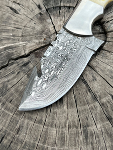 มีดสกินเนอร์ดามัสกัส คุณภาพพรีเมียม ใบมีดเหล็กดามัสกัสสำหรับล่าสัตว์ มีดสกินเนอร์ดามัสกัส อุปกรณ์สำหรับกิจกรรมกลางแจ้ง - Product Image 2